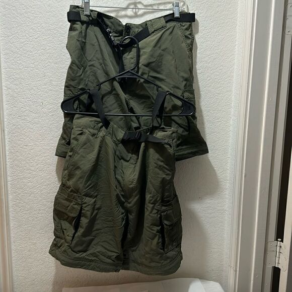 Magellan Outdoor belted shorts fish gear size M green lot of 2 - Picture 1 of 8